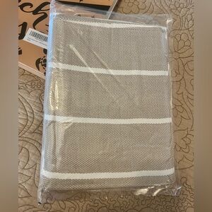 Beach Please Chevron Striped Tan & White Turkish Towel Beach Vacation Towel NWT